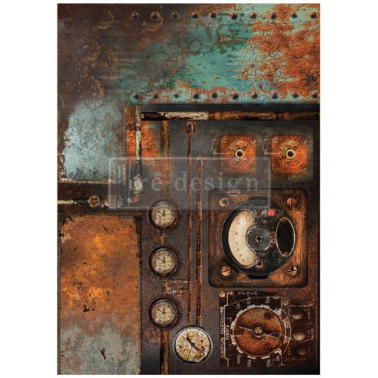 A1 DECOUPAGE FIBER – AGED MACHINERY ELEGANCE