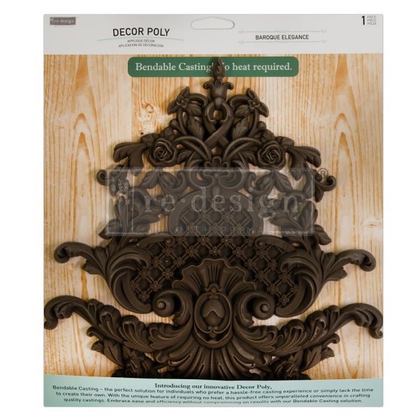 DECOR POLY – BAROQUE ELEGANCE – 10″X9.89″X0.49″ / 25.4CMX25.1CMX1.2CM