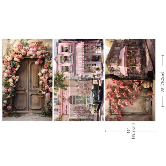 DECOUPAGE DECOR TISSUE PAPER PACK – BLUSH BLOSSOM BOULEVARD – 3 SHEETS, 19.5″X30″