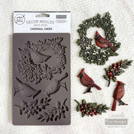 Decor Moulds® – Cardinal Cheer – 1 pc, 5″x8″x8mm