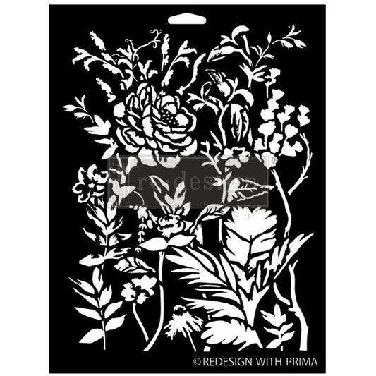 DECOR STENCILS® – CERULEAN BLOOMS – 1 PC, SHEET SIZE 9″X12″