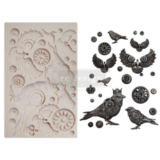 FINNABAIR MOULDS – CLOCKWORK SPARROWS – 1 PC, 5″X8″X8MM