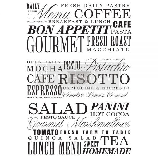 REDESIGN DÉCOR TRANSFERS®- DELICIOUS MENU 23″X 31″