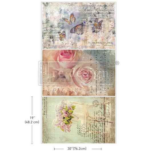 DECOUPAGE DECOR TISSUE PAPER PACK – DREAMY DELIGHTS – 3 SHEETS, 19.5″X30″ EACH