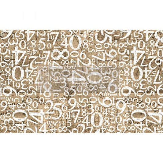 DECOUPAGE DECOR TISSUE PAPER – ENGRAVED NUMBERS – 1 SHEET, 19″X30″