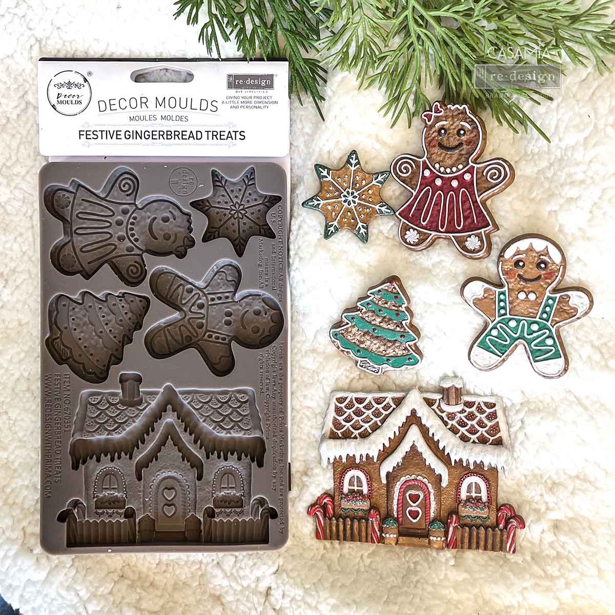 Festive Gingerbread Treats – 1 pc, 5″x8″x8mm