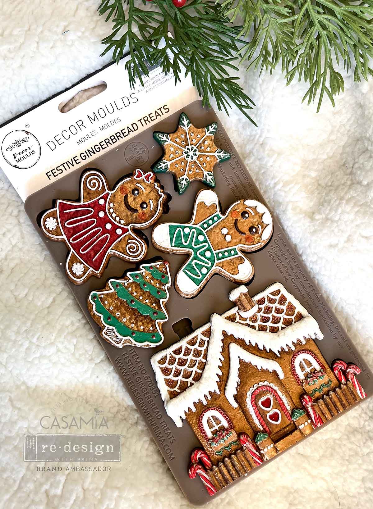 Festive Gingerbread Treats – 1 pc, 5″x8″x8mm