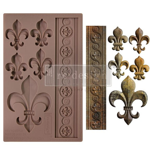 DECOR MOULDS® – FLEUR DE LIS EN OR – 1 PC, 5″X8″X8MM