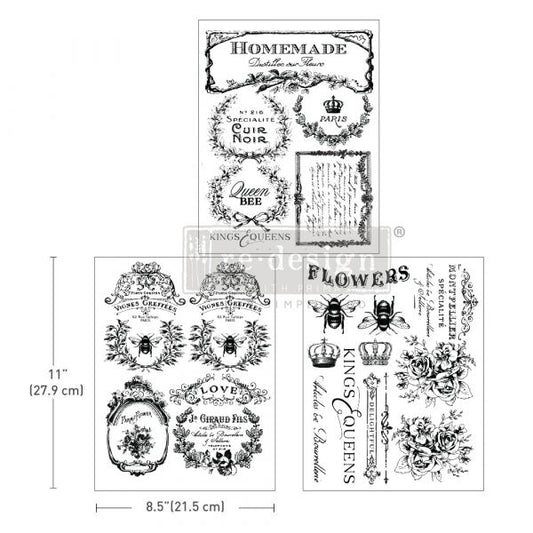 MIDDY TRANSFERS® – FRENCH LABELS – 3 SHEETS, 8.5″X11″