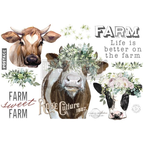 DECOR TRANSFERS® – GOLDEN FIELDS FARM – TOTAL SHEET SIZE 24″X35″, CUT INTO 2 SHEETS