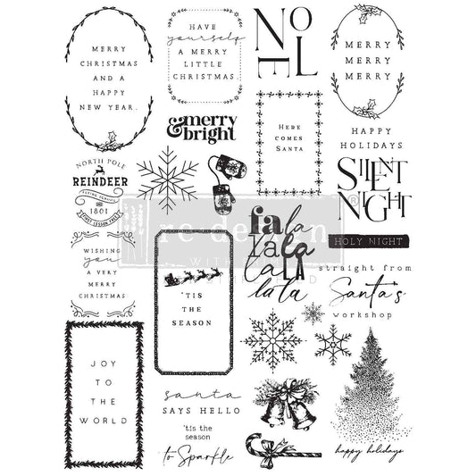 Decor Clear Stamp – Here Comes Santa – 8.5×11 sheet size