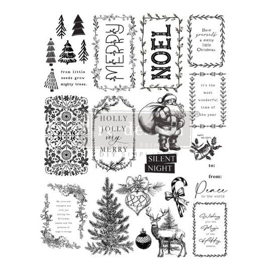 DECOR CLEAR STAMP – MERRY AND BRIGHT TAGS – 8.5×11 SHEET SIZE