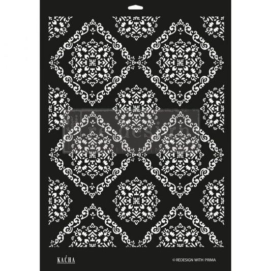 DÉCOR STENCIL KACHA – MODERN MOROCCAN – 1 PC – DESIGN SIZE 16.5″X21.6″ / SHEET SIZE 18″X25.5″X 16 MIL – LASER CUT ON 16 MIL MYLAR