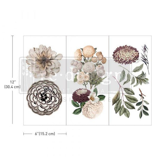 SMALL TRANSFERS – NATURAL FLORA – 3 SHEETS, 6″X12″