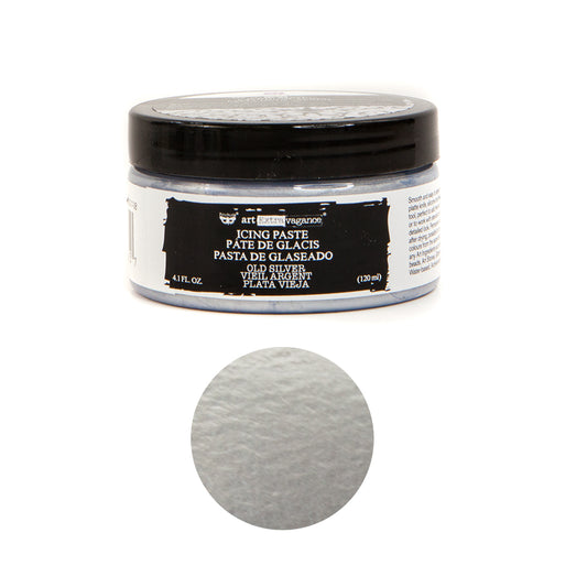 Art Extravagance Icing Paste-Old Silver 4oz (120ml)