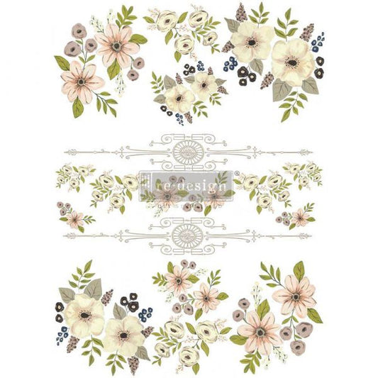 DECOR TRANSFERS® – PAINTED FLORALS – TOTAL SHEET SIZE 24×35, CUT INTO 3 SHEETS