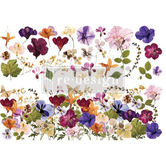 DECOR TRANSFERS® – PRESSED FLOWERS – TOTAL SHEET SIZE 24″X35″, CUT INTO 2 SHEETS