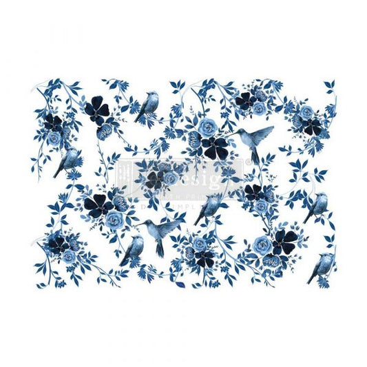 DECOR TRANSFERS® 24×35 – PRETTY IN BLUE – TOTAL SHEET SIZE 24″X35″, CUT INTO 2 SHEETS