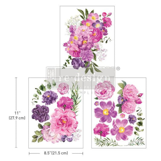 MIDDY TRANSFERS® – PURPLE BLOSSOM – 3 SHEETS, 8.5″X11″