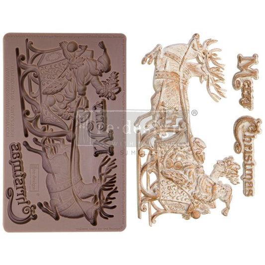 DECOR MOULDS® – SANTA’S SLEIGH – 1 PC, 5″X8″X8MM