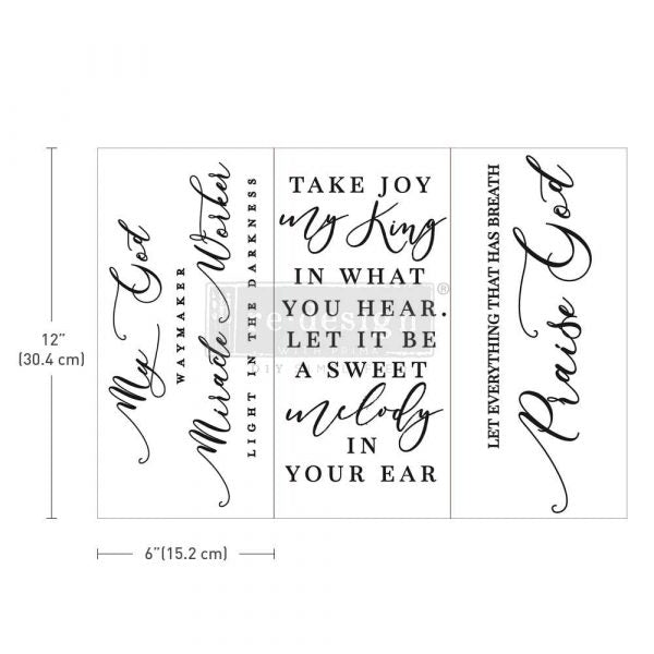 SMALL TRANSFERS – SCRIPTURE – 3 SHEETS, 6″X12″