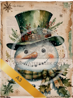 A3 Snowman Closeup Rice Paper DC5063