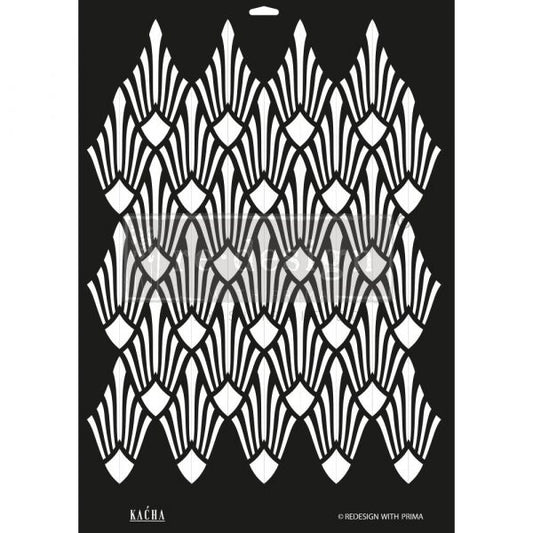 DÉCOR STENCIL KACHA – SUN LIT DIAMONDS – 1 PC – DESIGN SIZE 17″X22.8″ / SHEET SIZE 18″X25.5″X 16 MIL – LASER CUT ON 16 MIL MYLAR