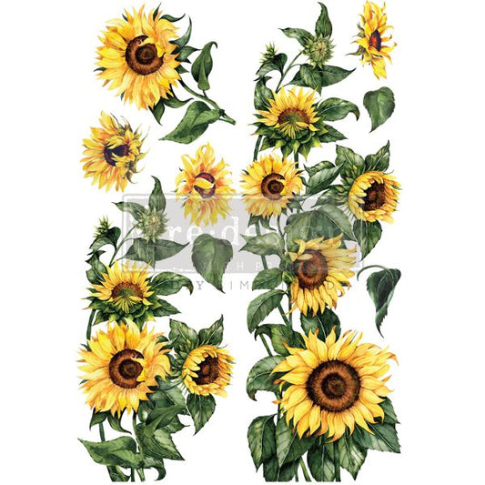 DECOR TRANSFERS® – SUNFLOWER – TOTAL SHEET SIZE 24×35, CUT INTO 2 SHEETS