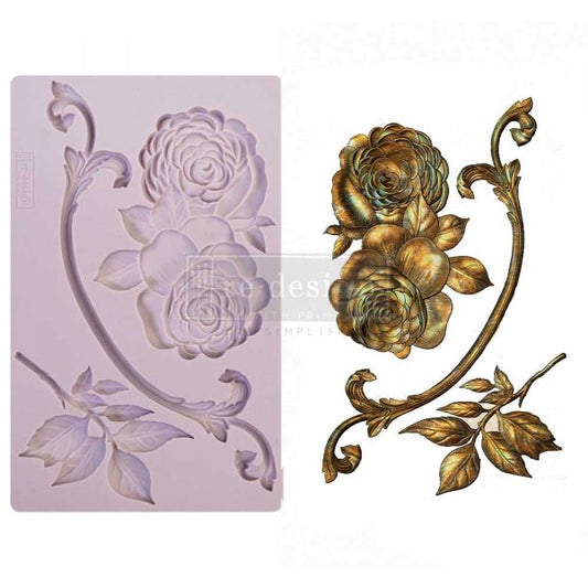 REDESIGN DECOR MOULDS® – VICTORIAN ROSE – 8″X5″, 8MM THICKNESS