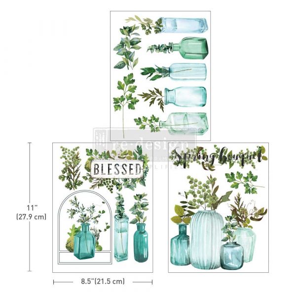 MIDDY TRANSFERS® – VINTAGE GREENHOUSE – 3 SHEETS, 8.5″X11″