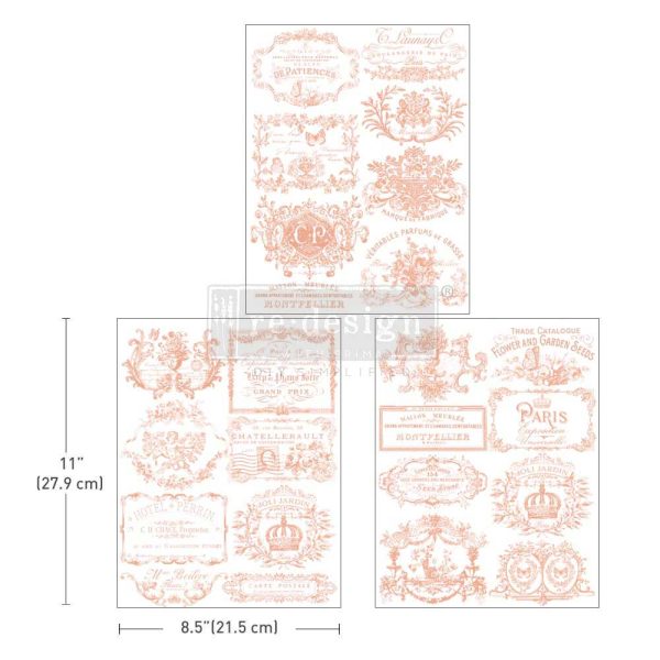 MIDDY TRANSFERS® – VINTAGE LABELS III – 3 SHEETS, 8.5″X11″