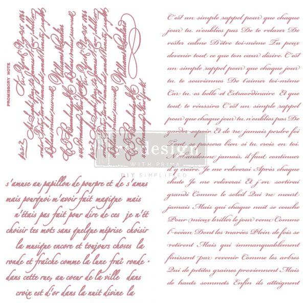 Clearly-Aligned Decor Stamps - VINTAGE SCRIPT – 12″X12″ (3 PCS)