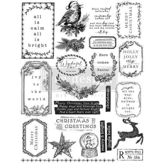 Decor Clear Stamp – Holly Jolly – 8.5×11 sheet size