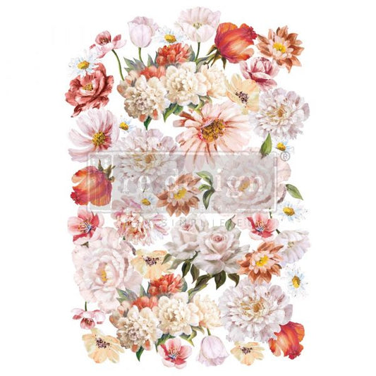 DECOR TRANSFERS® – PRETTY IN PEACH – TOTAL SHEET SIZE 24″X35″, CUT INTO 3 SHEETS