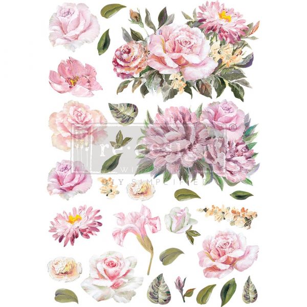 DECOR TRANSFERS® – ROSE QUARTZ – TOTAL SHEET SIZE 24″X35″, CUT INTO 3 SHEETS