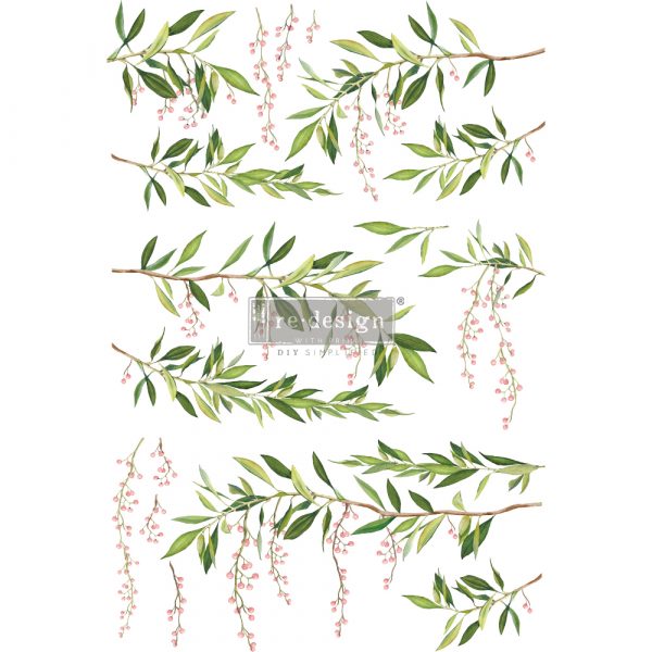 REDESIGN DECOR TRANSFERS® – SPRING BRANCH – TOTAL SHEET SIZE 24″X35″, CUT INTO 3 SHEETS